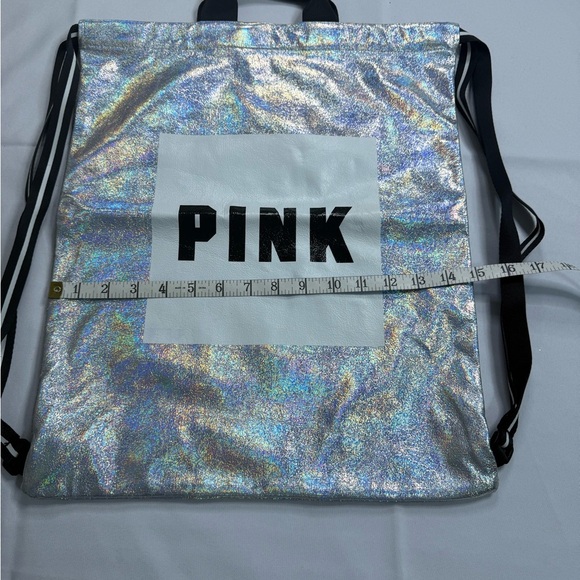 PINK Victoria's Secret Silver Holographic Backpack - Picture 3 of 5